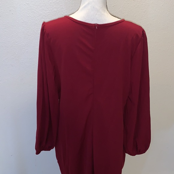 Shein curve red 2X long sleeve v-neck maxi dress - Picture 7 of 10